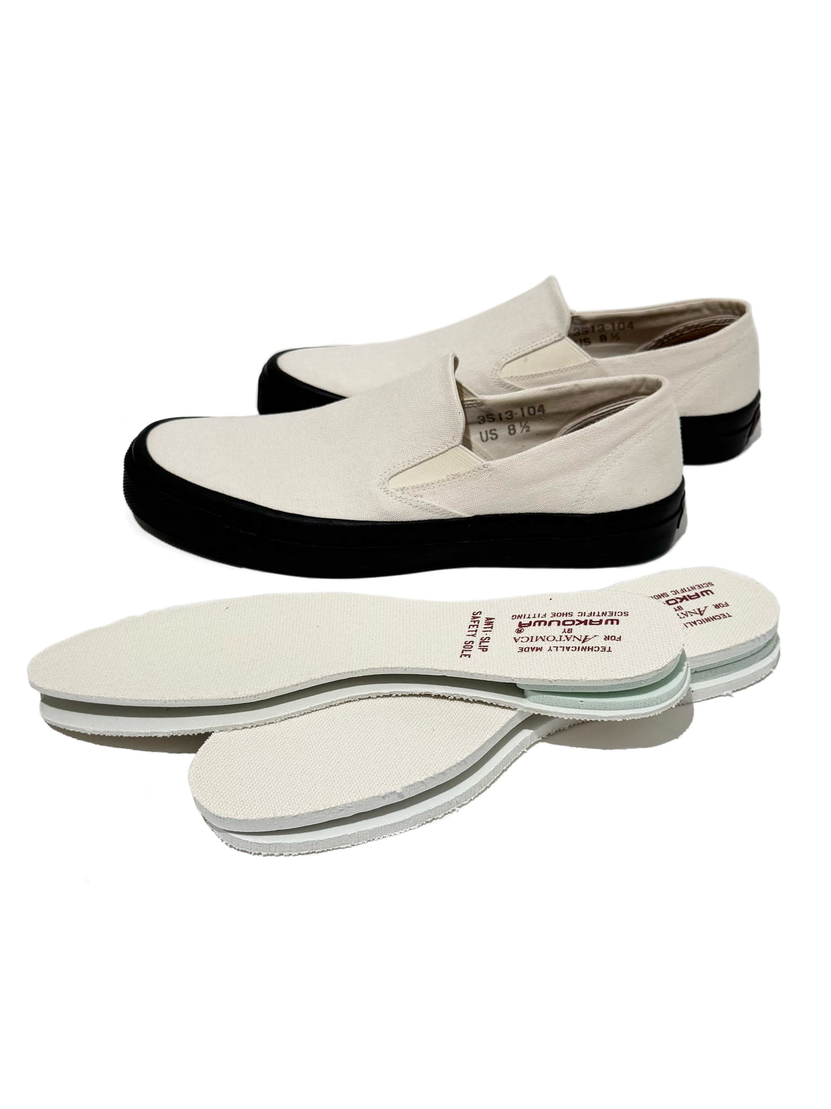 WAKOUWA SLIP ON BLACK SOLE / NATURAL