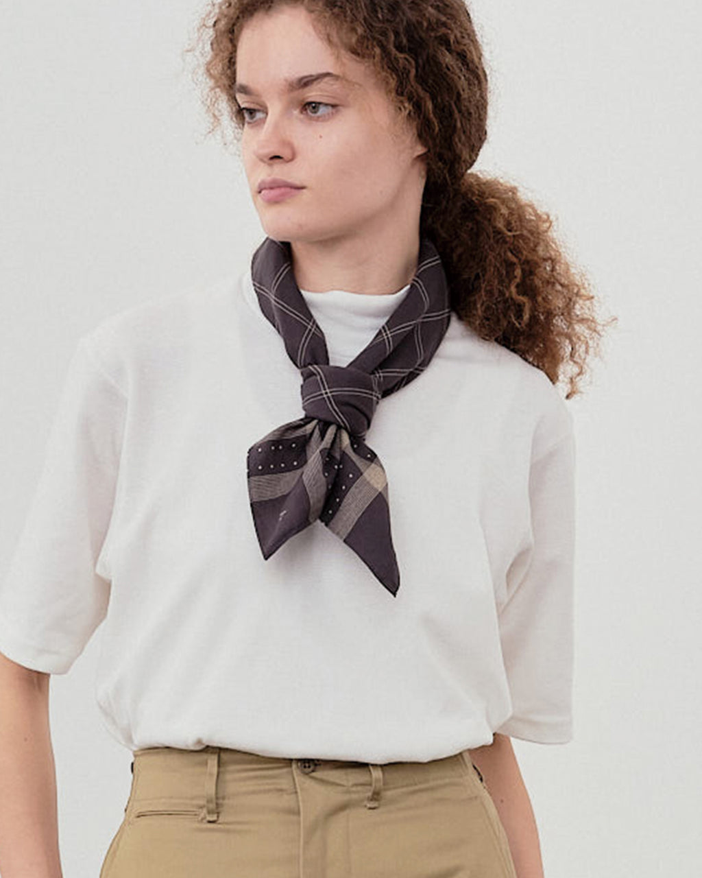 SATIN SCARF STRIPE DOT