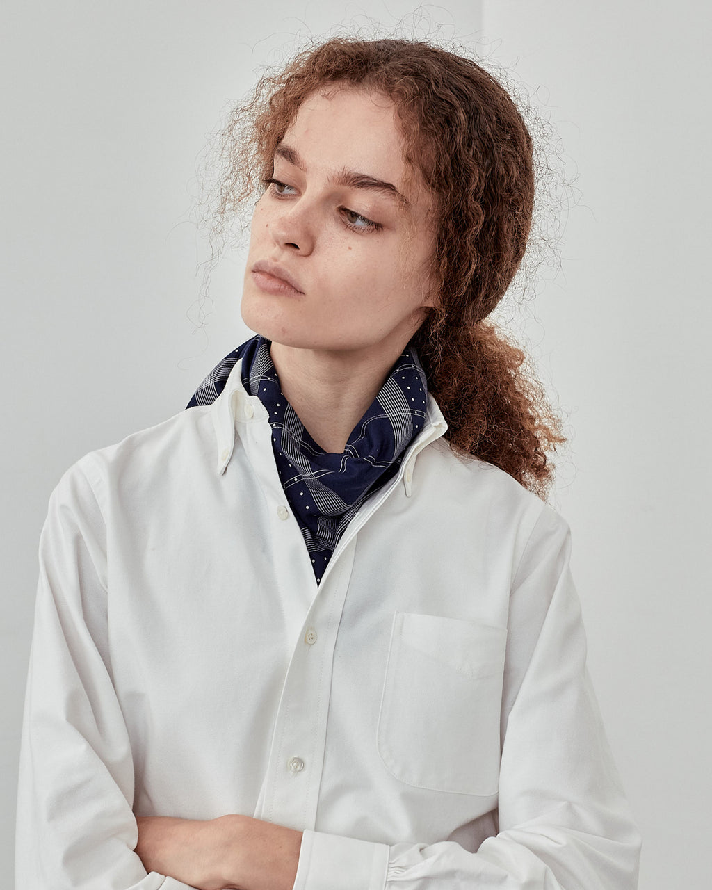 SATIN SCARF STRIPE DOT