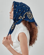 SATIN SCARF SIX PETAL FLOWER