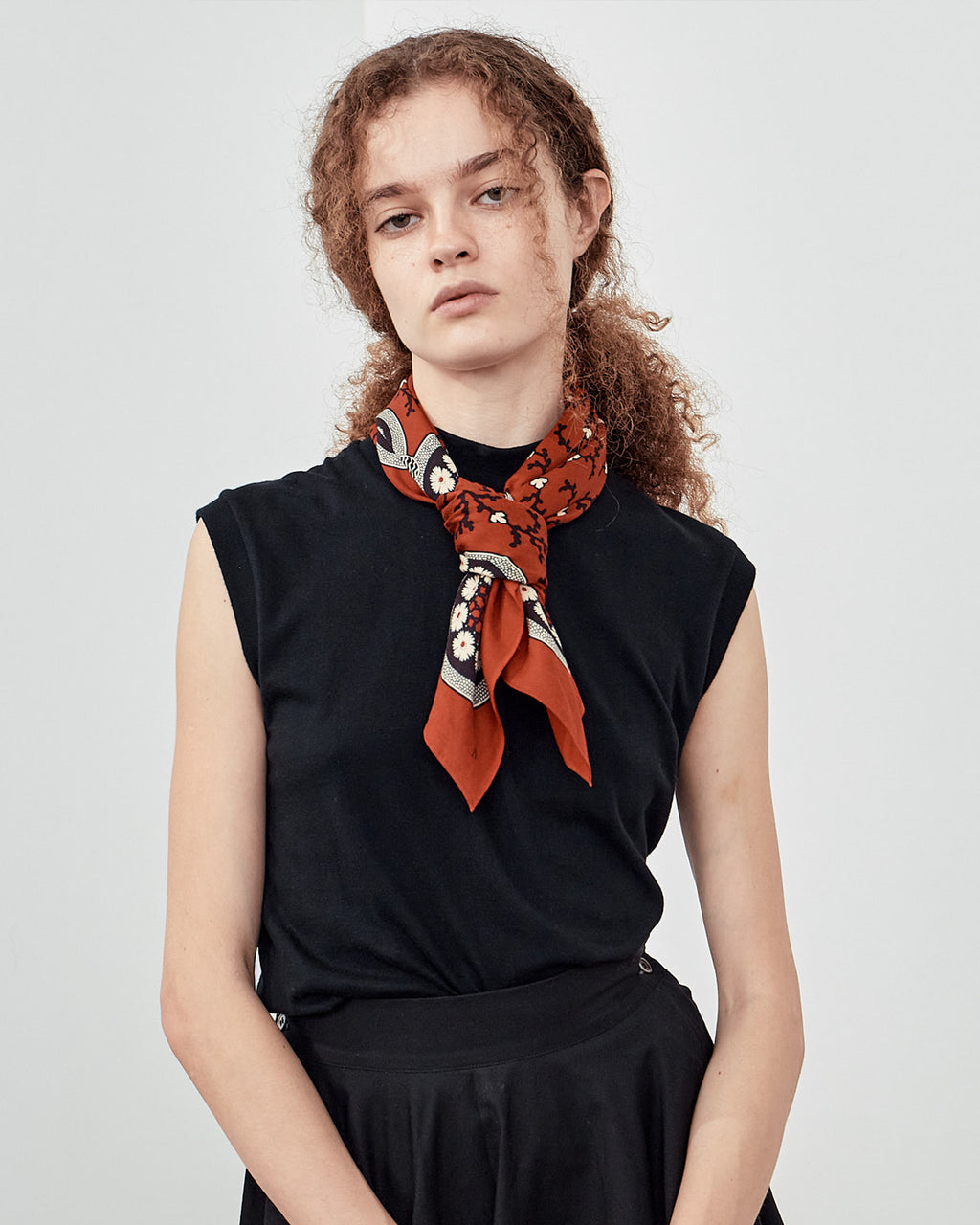 SATIN SCARF SIX PETAL FLOWER
