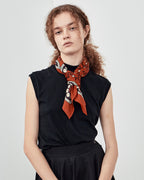 SATIN SCARF SIX PETAL FLOWER