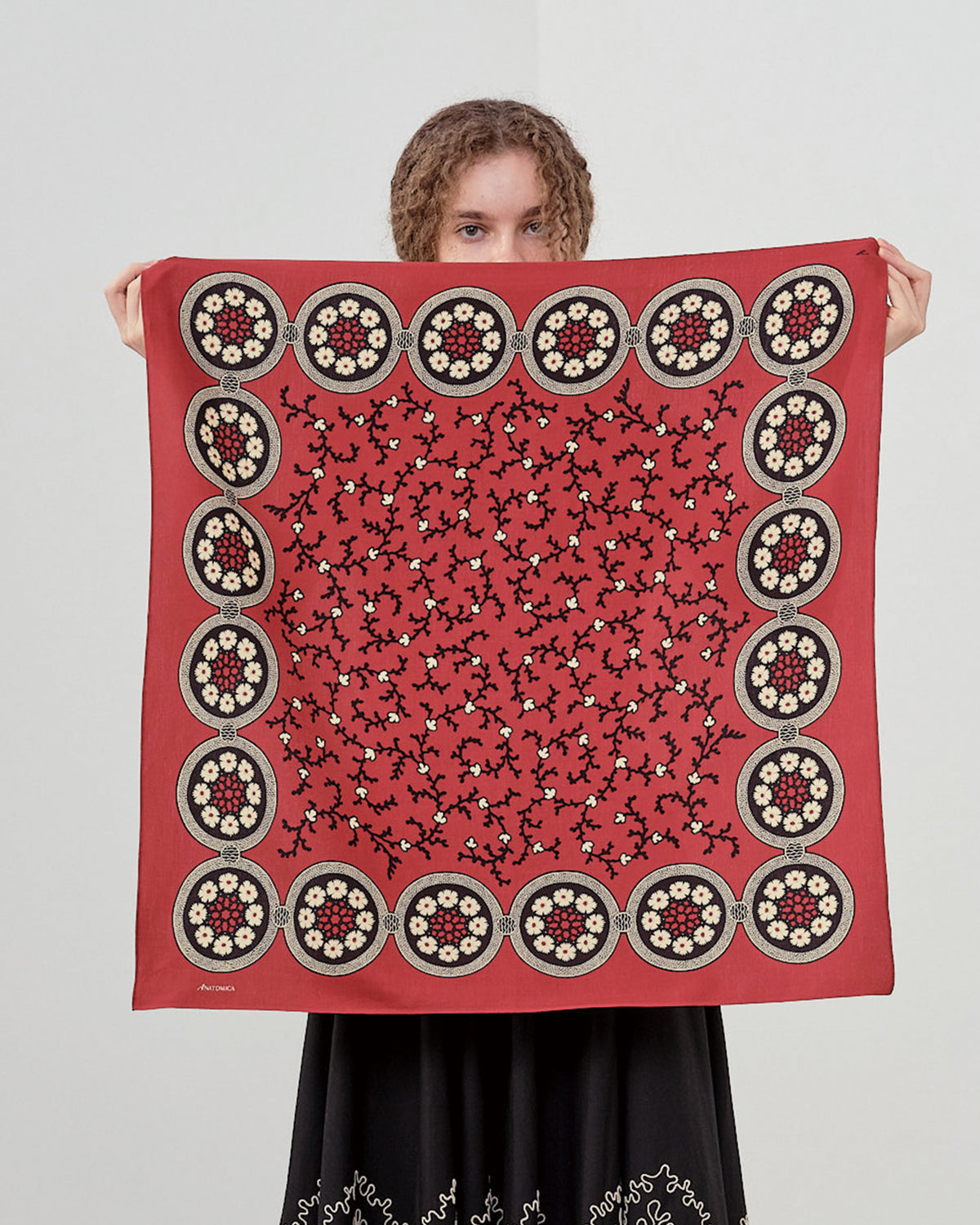 SATIN SCARF SIX PETAL FLOWER
