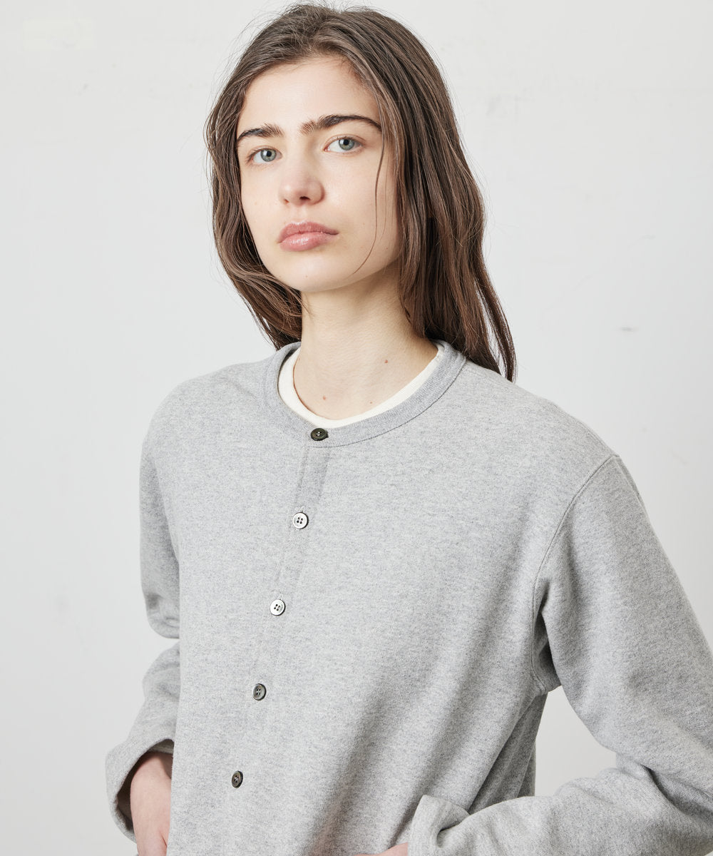SWEAT CREW NECK CARDIGAN / GRAY