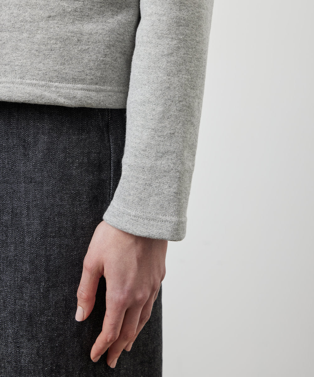 SWEAT CREW NECK CARDIGAN / GRAY